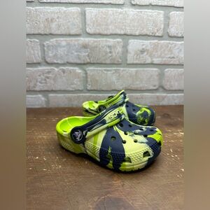 Crocs Classic Marbled Tie Dye Navy Blue&Green Clogs Toddler/Infant 6c - 0116